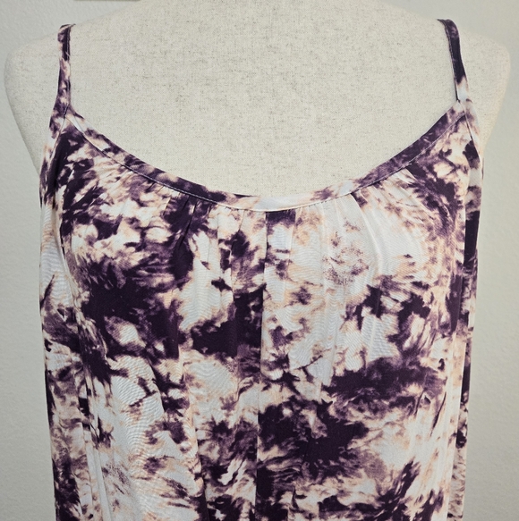 Tacera Purple Tie Dye Wide Leg Jumpsuit Sleeveless Boho Summer Palazzo Medium - Picture 3 of 14